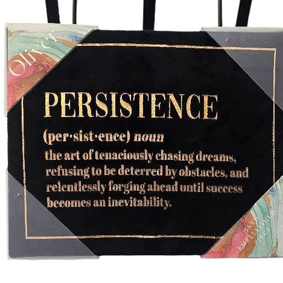 Oliver Art "Persistence" Defination Inspirational Hand Embellished Wall Decor - Picture 1 of 5